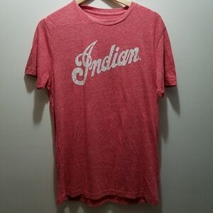 Lucky Brand Indian Motorcycle Red Graphic Tee Medium Men's Distressed